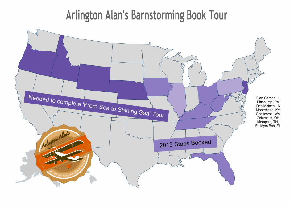 Barnstorming Book Tour Map Arlington Alan